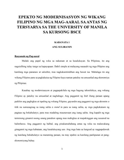 saklaw at limitasyon ng wikang filipino|(DOC) Epekto ng modernisasyon ng wikang filipino sa .